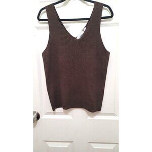 Old Navy Womens Ribbed Stretch V neckline Sleeveless Tank Top Brown XXXL
